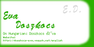 eva doszkocs business card